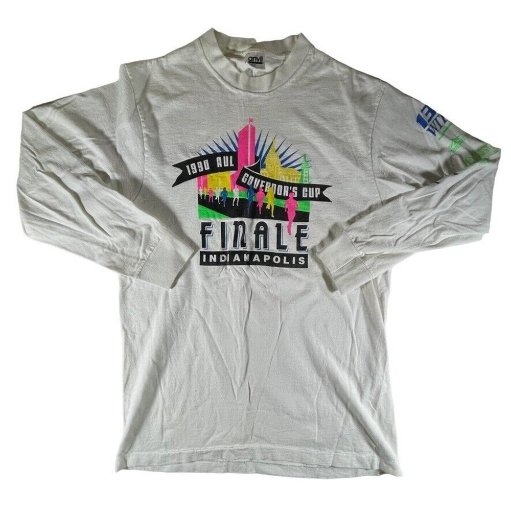 Vintage 1990 AUL Governor's Cup Finale marathon race long sleeve t-shirt Large